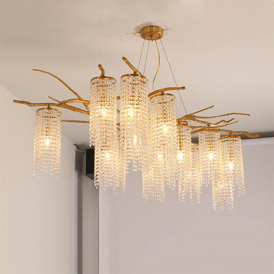 Light luxury all-copper creative chandelier villa living room dining room bar coffee shop art lamp
