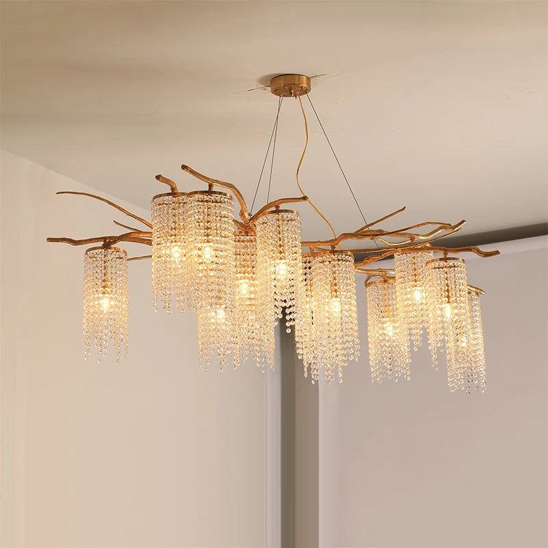 Light luxury all-copper creative chandelier villa living room dining room bar coffee shop art lamp