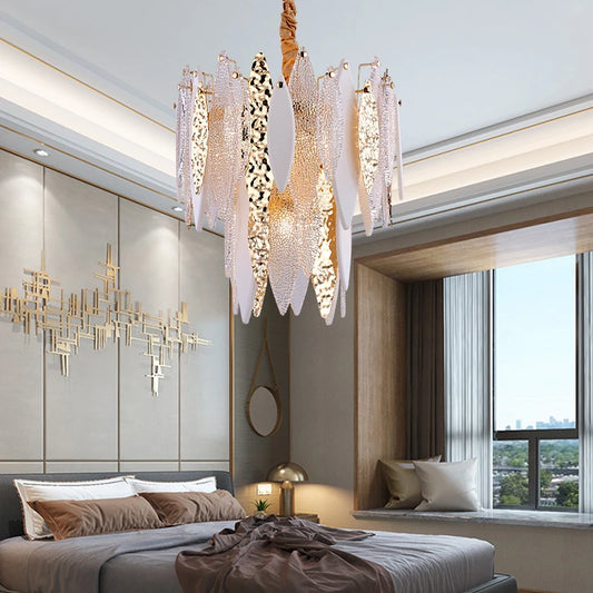 Light luxury chandelier after modern glass chandelier atmosphere villa dining room bedroom net red chandelier designer living