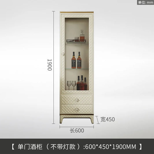 Light luxury glass wine cabinet, custom wine cabinet against the wall, hall cabinet, living room, postmodern and high-end