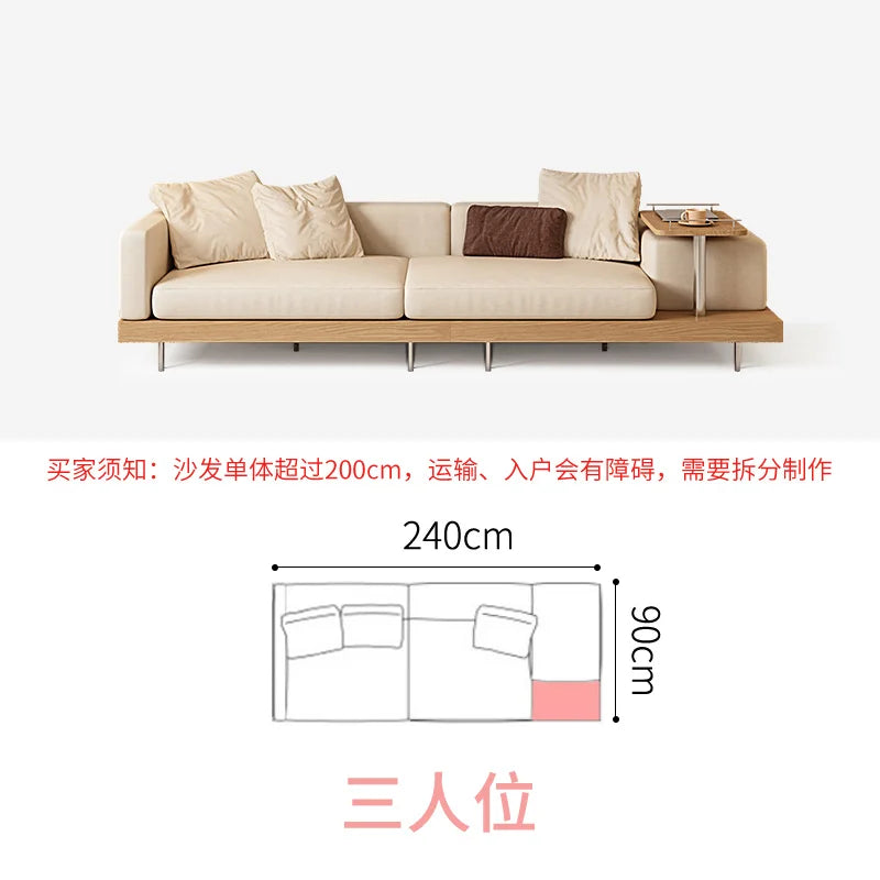 Light luxury new sofa wabi sabi style living room modern simple size apartment fabric sofa combination technology cloth