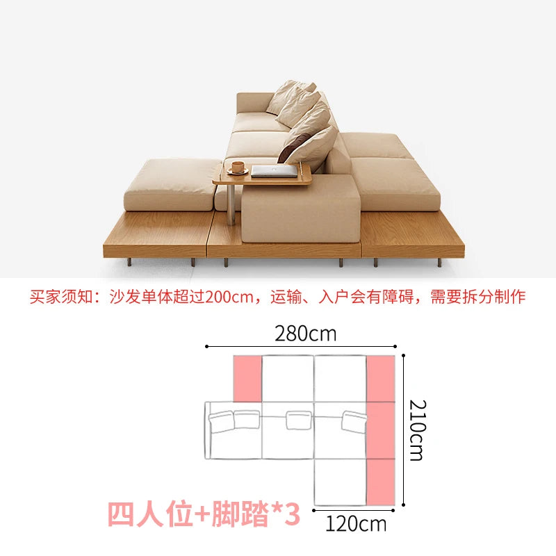 Light luxury new sofa wabi sabi style living room modern simple size apartment fabric sofa combination technology cloth