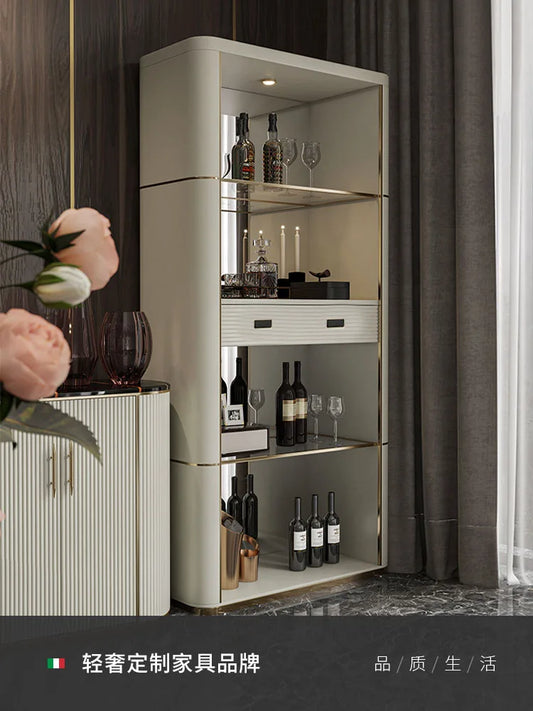 Light luxury style corner cabinet Simple modern multifunctional wine cabinet storage rack Corner high edge cabinet Corner