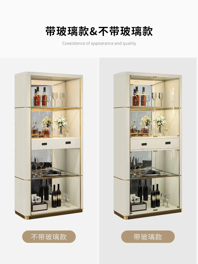 Light luxury style corner cabinet Simple modern multifunctional wine cabinet storage rack Corner high edge cabinet Corner