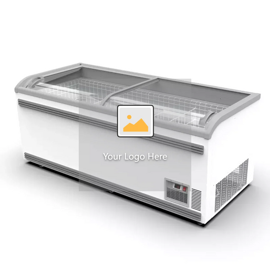 Lintee circular arc combined refrigeration island cabinet frozen fish commercial freezer island