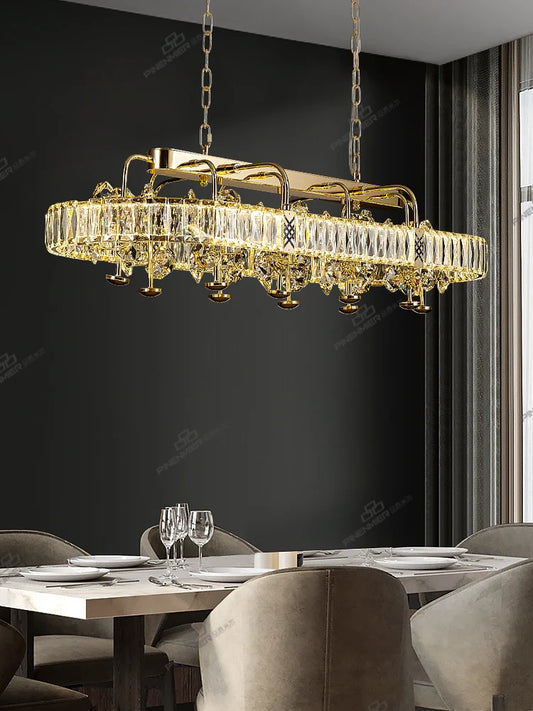 Living room crystal chandelier light luxury high-end atmosphere villa hall dining room bedroom lamp design