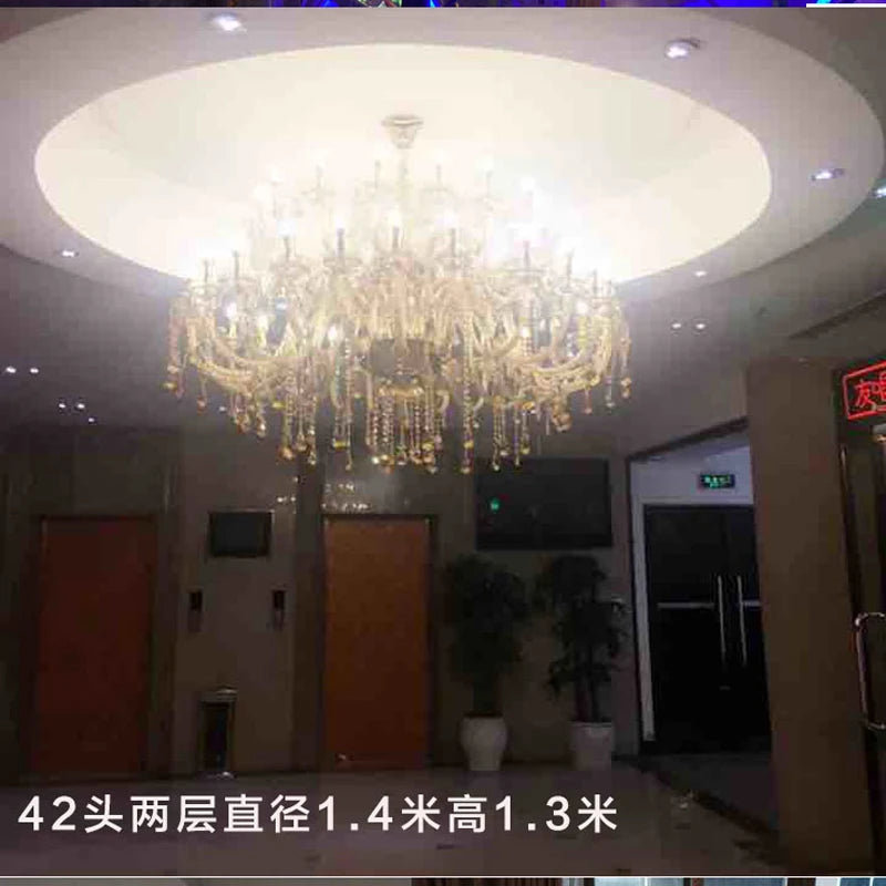 Luxurious Villa Complex Building Living Room Crystal Chandelier Hotel Hall Large Chandelier KTV Staircase Chandelier Lighting