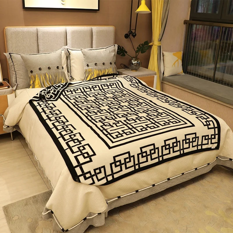 Luxury 100% Cashmere Throws custom warm knit bed luxury soft living room blankets wholesale