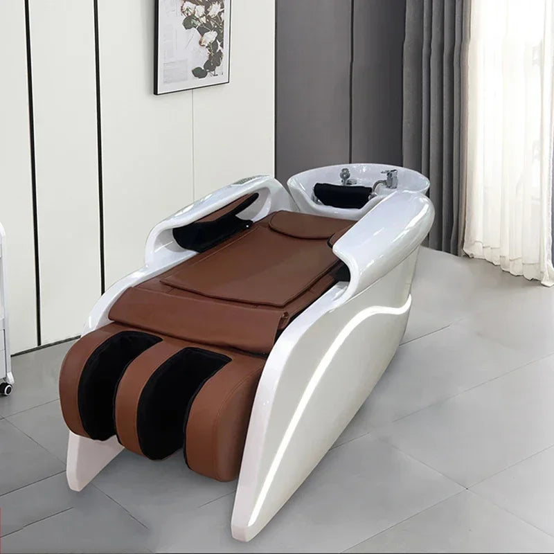 Luxury Ergonomics Hair Washing Bed Smart Fumigation Head Spa Shampoo Chair Salon Massage Shampouineuse Salon Furniture MQ50XF