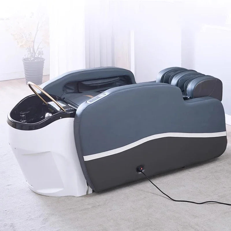 Luxury Ergonomics Hair Washing Bed Smart Fumigation Head Spa Shampoo Chair Salon Massage Shampouineuse Salon Furniture MQ50SC