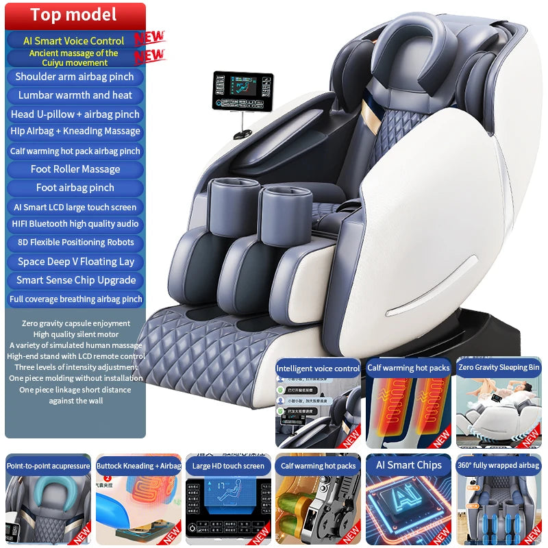 Luxury Full Body Robot AI Smart 4D  Zero Gravity Shiatsu Massage Chair electric recliner Massage Chair