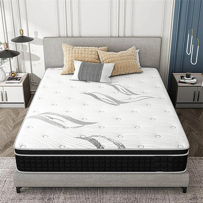 Luxury Top Pocket Spring Mattress with Cooling Gel Memory Latex box spring mattress compression type wholesale price