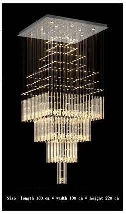 Luxury Villa Staircase Crystal Chandelier Lighting Duplex Building Living Room Chandelier Hotel Shopping Mall Decor Hanging Lamp