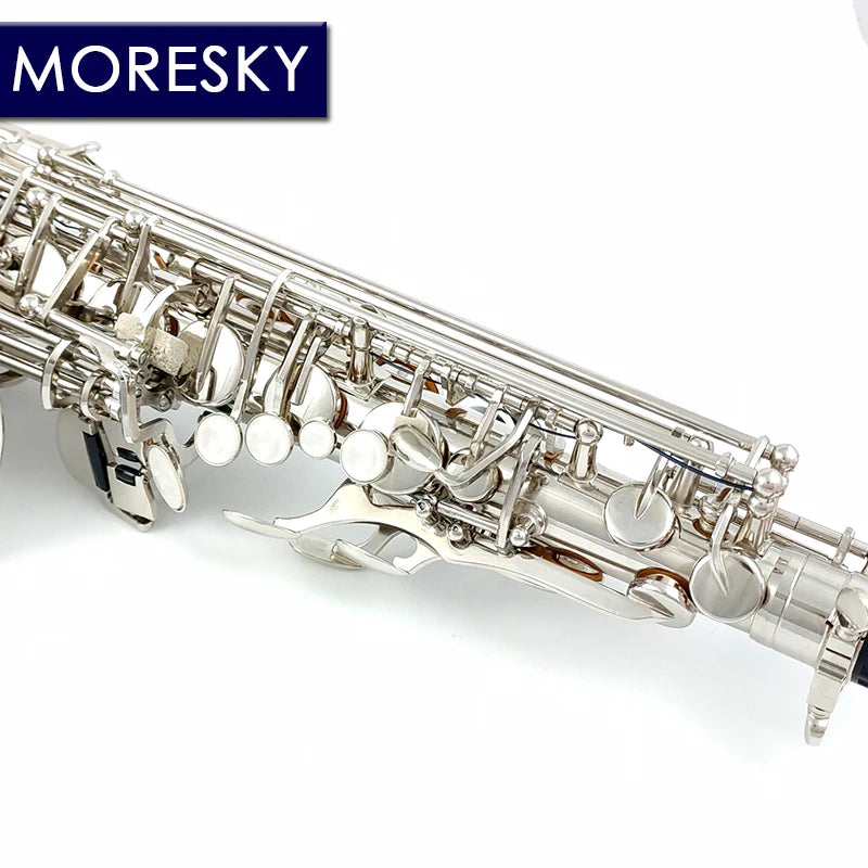 MORESKY Alto Saxophone Nickel-Plated E-Flat Eb Gold Keys With Case Music Instrument MAS-111