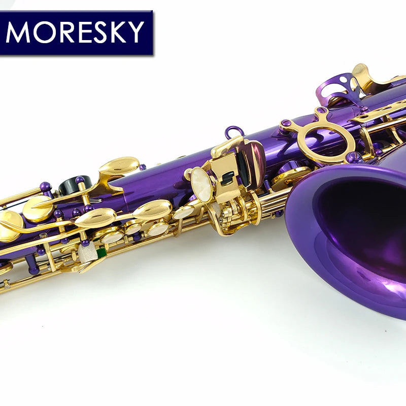 MORESKY Alto Saxophone Purple E-Flat Eb Gold Keys With Case Music Instrument MAS-106