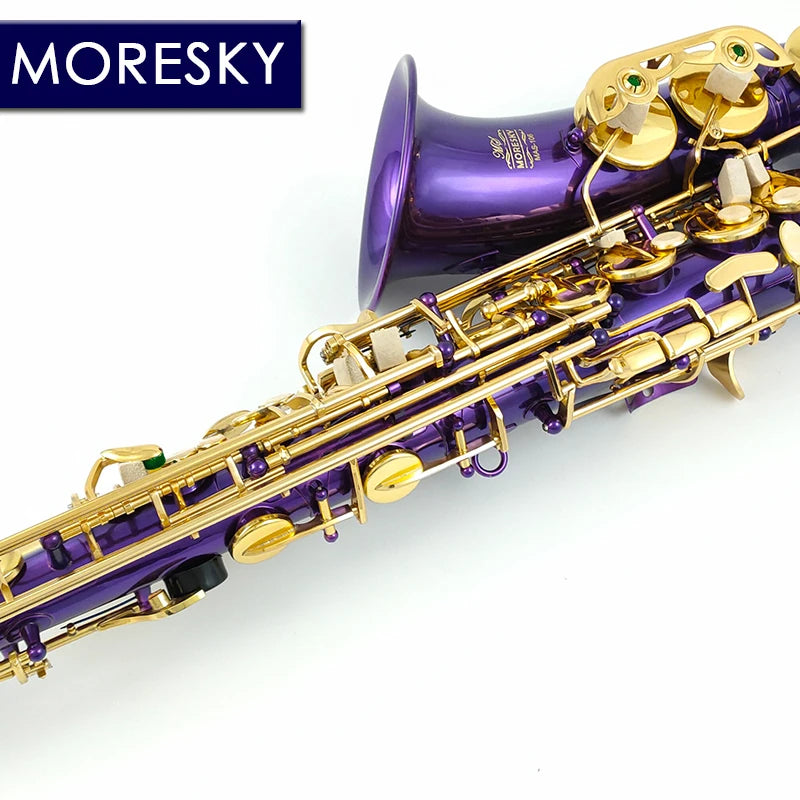 MORESKY Alto Saxophone Purple E-Flat Eb Gold Keys With Case Music Instrument MAS-106