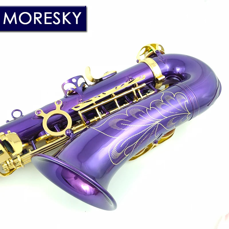 MORESKY Alto Saxophone Purple E-Flat Eb Gold Keys With Case Music Instrument MAS-106