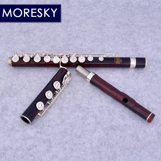 MORESKY Redwood Flute 17 Open Hole Silver Plated E Key Cocobolo Professional MFL-203