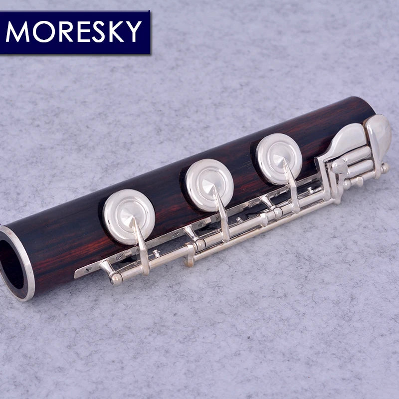 MORESKY Redwood Flute 17 Open Hole Silver Plated E Key Cocobolo Professional MFL-203