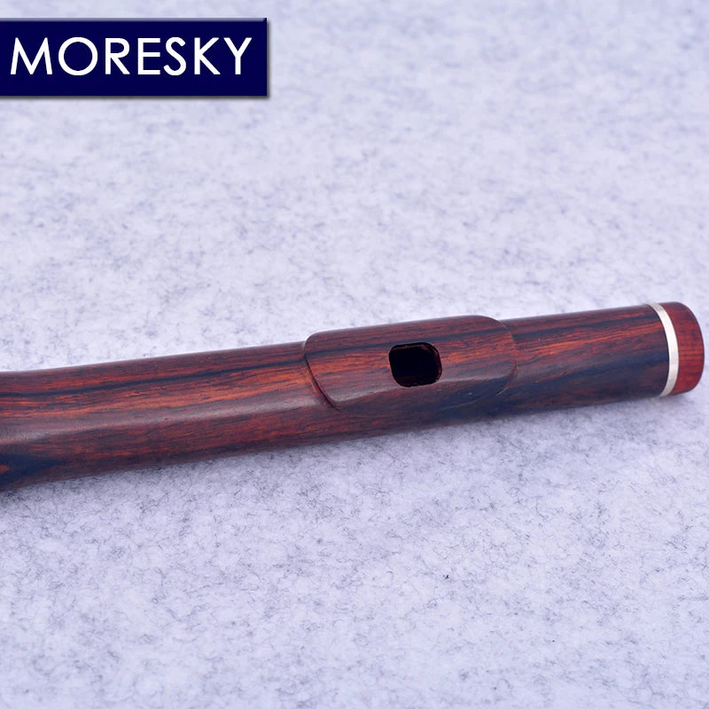 MORESKY Redwood Flute 17 Open Hole Silver Plated E Key Cocobolo Professional MFL-203