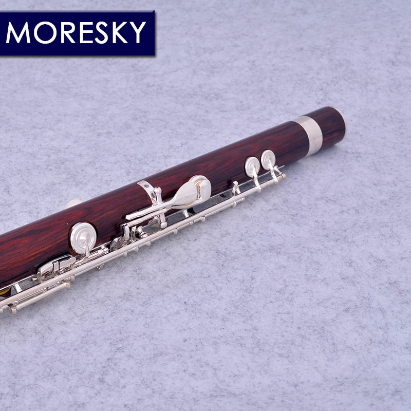 MORESKY Redwood Flute 17 Open Hole Silver Plated E Key Cocobolo Professional MFL-203