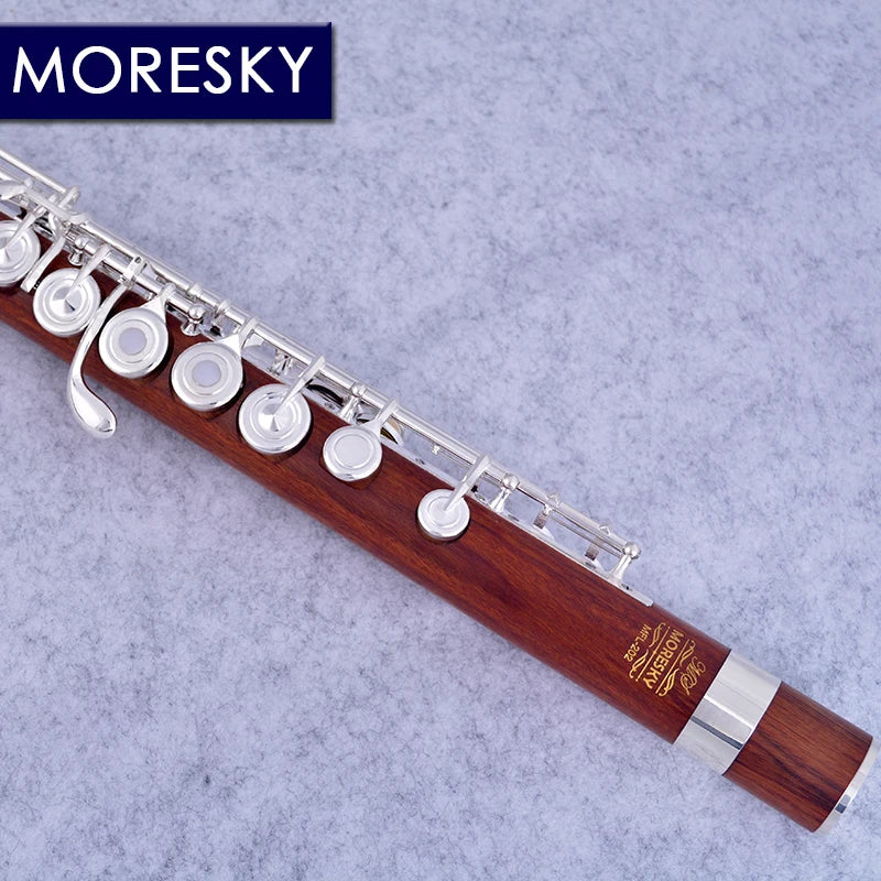 MORESKY-Redwood Flute, 17 Open Hole, Silver Plated E Key, Rosewood Mopane, Professional MFL-202