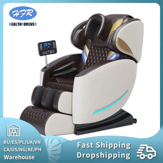 Massage Chair Touch Screen Zero Gravity Chairs Shiatsu Foot Massage Chair  with Bluetooth Smart Health CareMusic Kneading