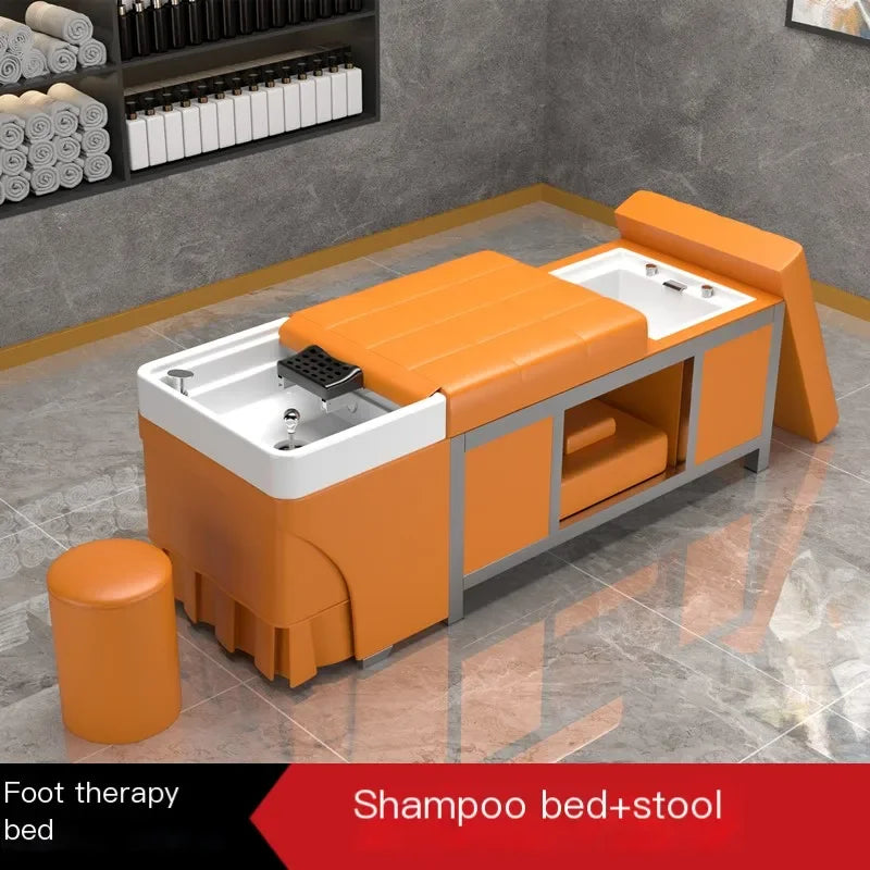 Massage Foot Basin Hair Washing Bed Lounge Comfort Fumigation Smart Shampoo Chair Salon Luxury Shampouineuse Furniture