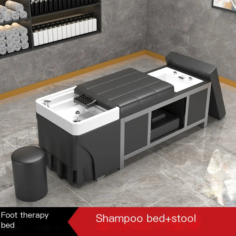 Massage Foot Basin Hair Washing Bed Lounge Comfort Fumigation Smart Shampoo Chair Salon Luxury Shampouineuse Furniture MQ50SC