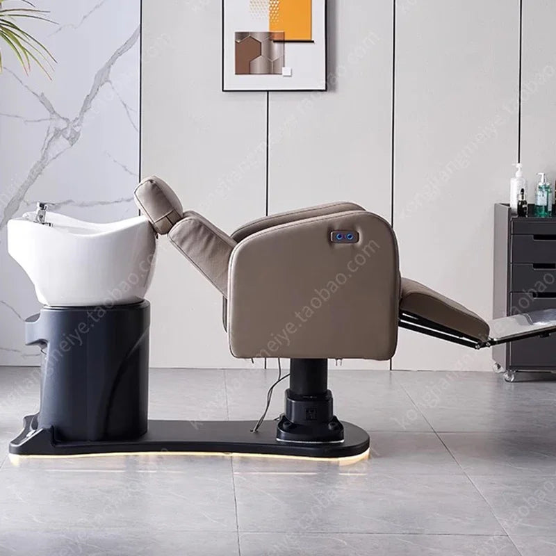 Massage Shampoo Chair Hair Salon Luxury Comfort Head Spa Ergonomics Hair Wash Chair Smart Shampouineuse Furniture MQ50SC