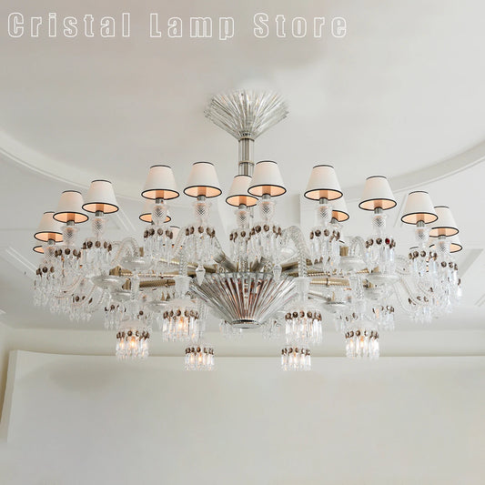 Modern Decoration Indoor Lighting Crystal Pendant Light Villa Living Room Ceiling Suspension Chandelier Lights Luxury
