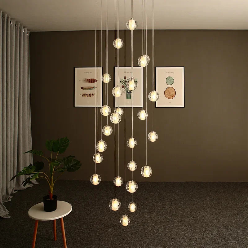 Modern Led G4 Crystal Ball Chandeliers Living Dining Room Villa Foyer Pendant Lamp Nordic Luxury Home Decor Loft Light Fixture