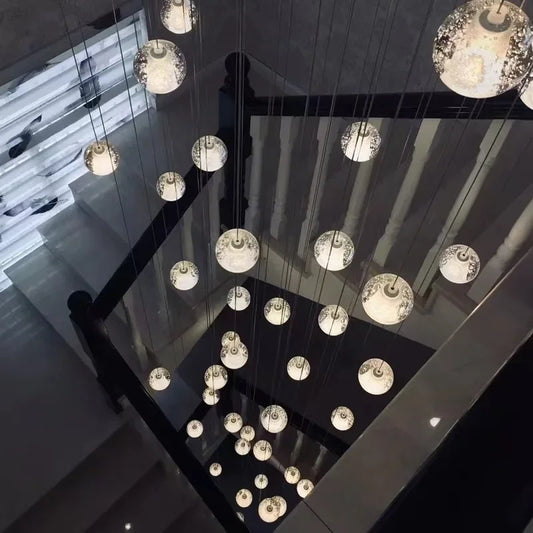 Modern Led G4 Crystal Ball Chandeliers Living Dining Room Villa Foyer Pendant Lamps Nordic Luxury Home Decor Loft Light Fixture