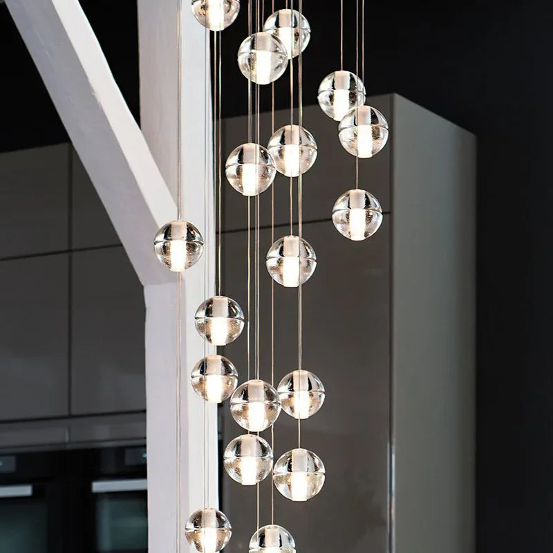 Modern Led G4 Crystal Ball Chandeliers Living Dining Room Villa Foyer Pendant Lamps Nordic Luxury Home Decor Loft Light Fixture