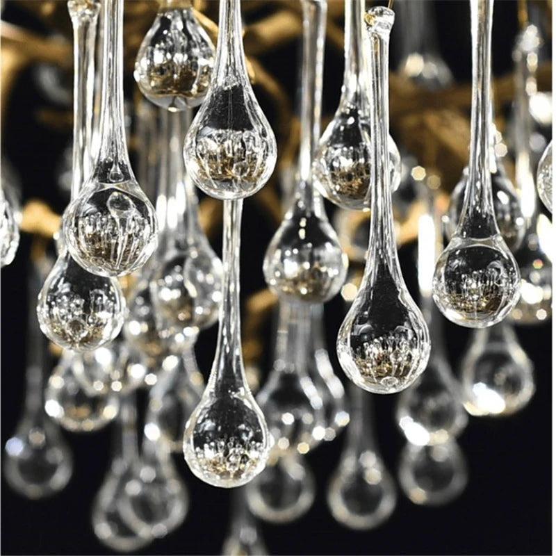 Modern Luxury Copper Crystal Chandelier Lighting LOFT Villa Large Lustre Pendant Lamp for Living Room Hotel Art Decor Lighting