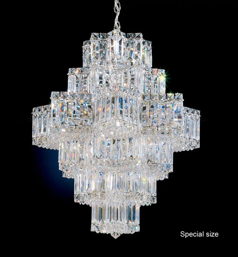 Modern Top Luxury K9 Crystal Chandeliers Lights Fixture Big Long Egyptian Crystal Chandelier Hotel Hall Villa Home Hanging Lamps