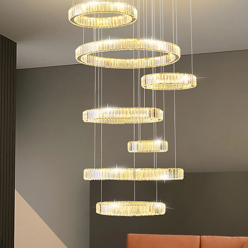 Modern led chandeliers lighting luxury Crystal Chandelier ining room bedroom circular staircase light villa hall hotel Lustre