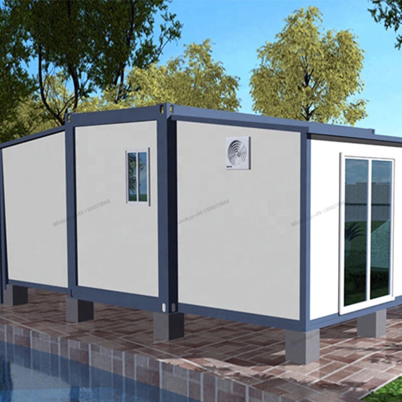 Modular and expandable prefabricated container houses for outdoor container houses