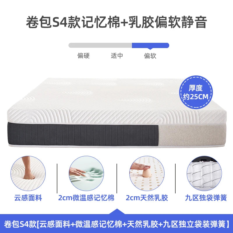 Molblly Comfortable Mattresses Memory Foam Double Size Queen Twin Mattresses Latex Spring Colchon Matrimonial Bedroom Furniture