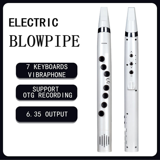 Mooer Wi100 Electric Blowpipe Mini Electronic Saxophone Flute 30 Synthesized Instrument Sounds Wind Synth 7 Keys Intelligent