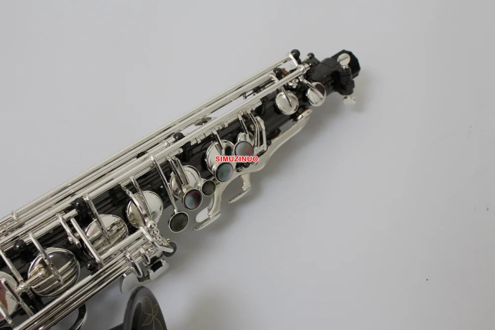 NEW Professional Black Nickel Body and Silver Plated Keys Eb Alto Saxophone High F# With Case