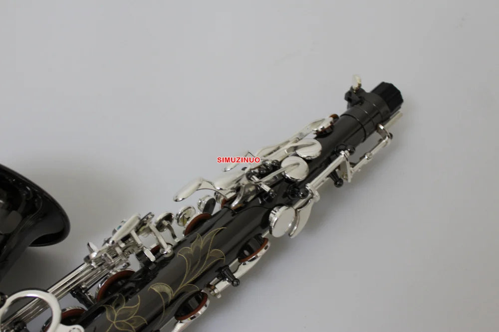 NEW Professional Black Nickel Body and Silver Plated Keys Eb Alto Saxophone High F# With Case