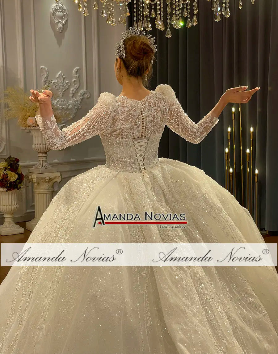 NS4675 High quality lace Appliques Luxury Wedding Dress
