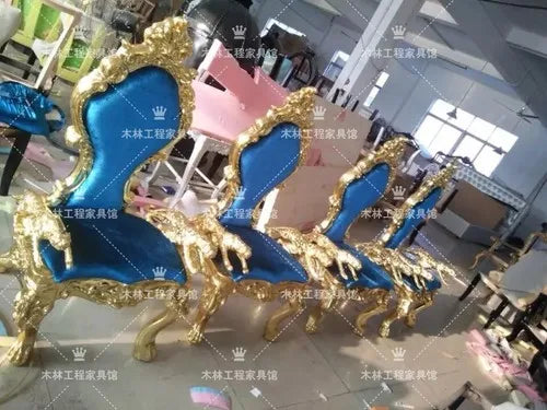 Neoclassical Princess Chair European Style Image Clubhouse Hotel Lobby Decoration Chair Beauty Salon Cinema High Back Chair