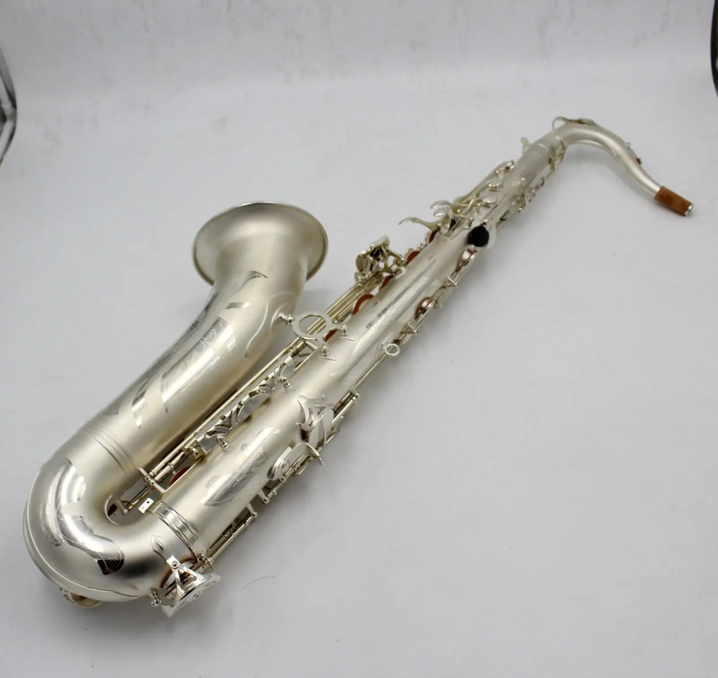 New B flat Eastern Music satin silver plated tenor saxophone tenor sax with case