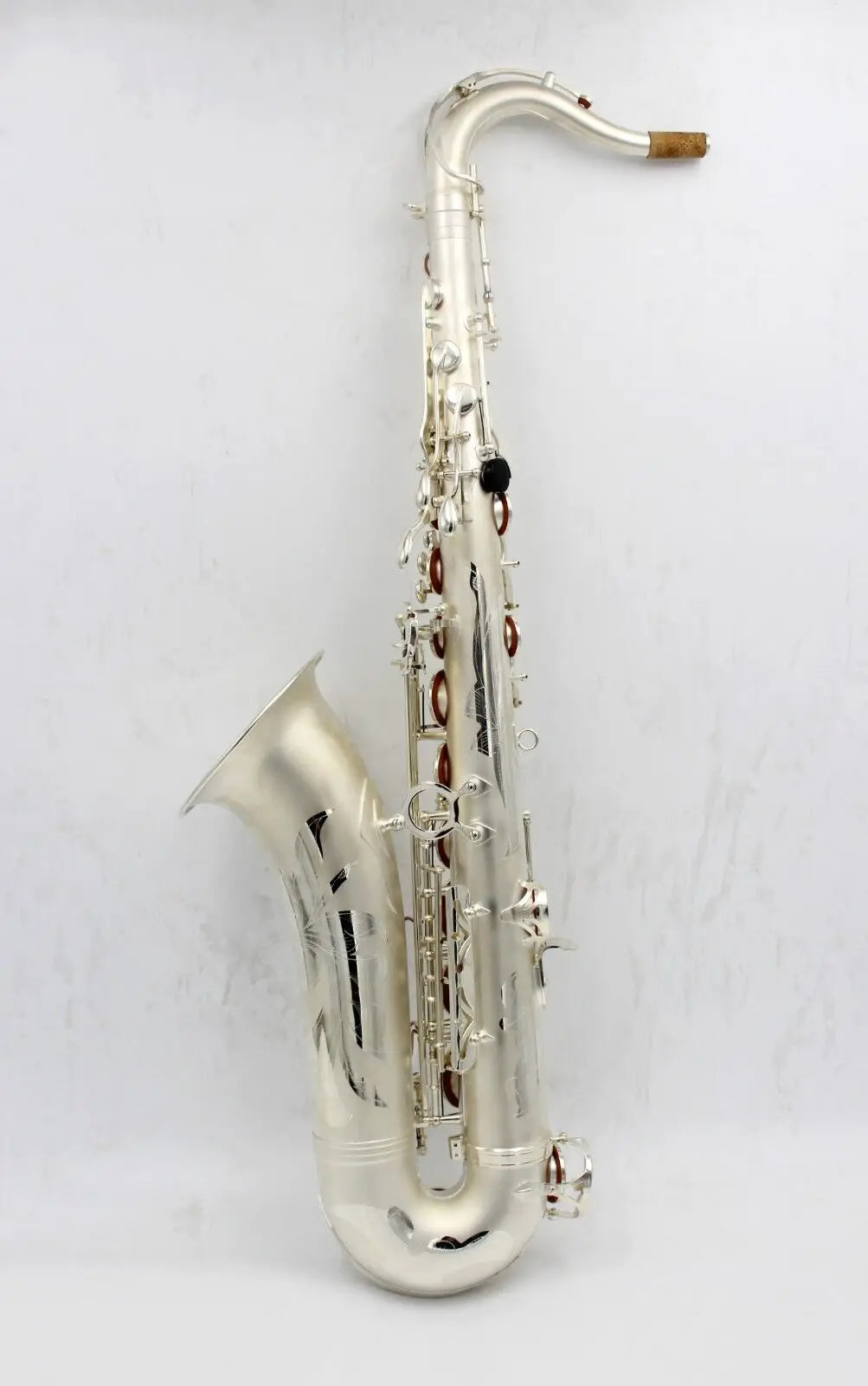 New B flat Eastern Music satin silver plated tenor saxophone tenor sax with case