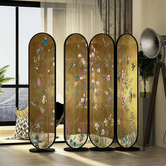 New Chinese style aluminum alloy movable folding screen, metal folding screen, office bedroom, concealed screen partition