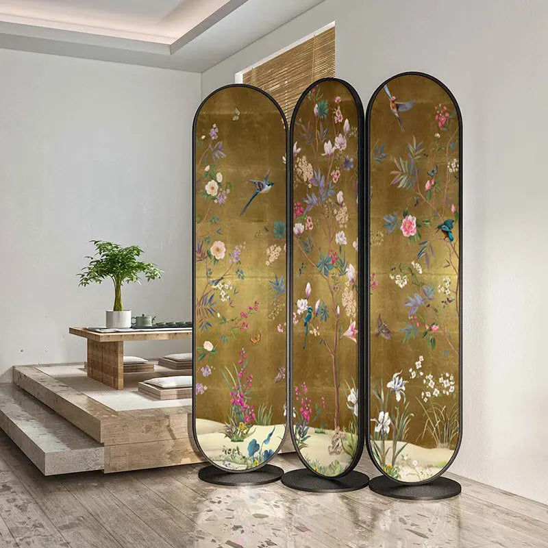 New Chinese style aluminum alloy movable folding screen, metal folding screen, office bedroom, concealed screen partition