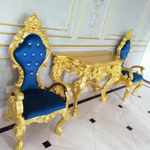 New Classical Princess Chair Hotel Clubhouse Upscale Decoration High Back Table and Chair Combination Modern and Simple