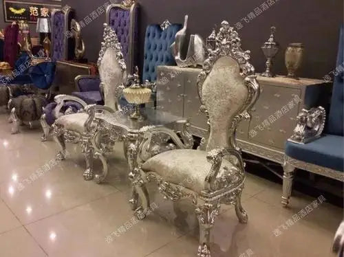 New Classical Princess Chair Hotel Clubhouse Upscale Decoration High Back Table and Chair Combination Modern and Simple